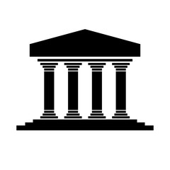Temple silhouette icon. Ancient Greece. Vector.