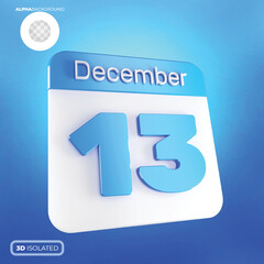 Calendar 13 December 3d premium