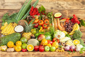 Composition With Variety Of Raw Organic Fruits And Vegetables