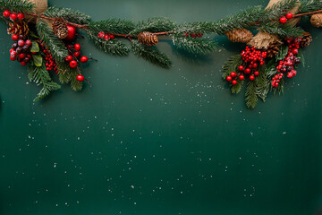 Christmas composition decorations on a background. Christmas concept.