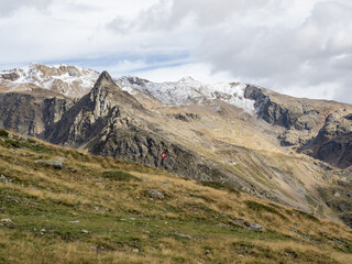 Fototapeta na wymiar Landscape in Kurzras in South Tyrol, Italy