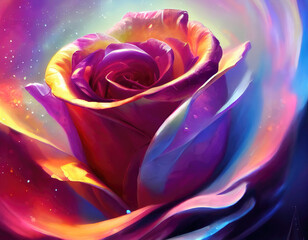 Fototapeta na wymiar beautiful enchanting rose from a fantasy world