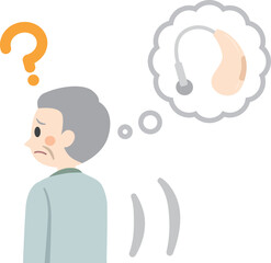 補聴器を探す高齢者