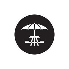umbrella with picnic table icon