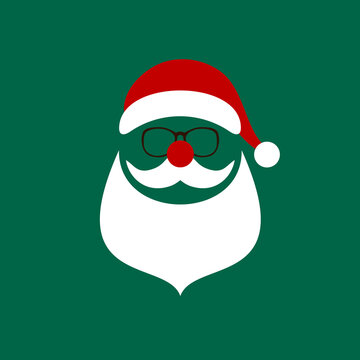 Quadrat Dunkelgrüne Weihnachtskarte Abstrakter Weihnachtsmann Dunkelrot Weiß Grün