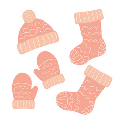 Set of winter knitted clothes