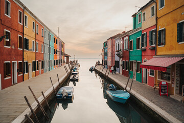 Fototapeta na wymiar Streets of Burano in Venice Italy