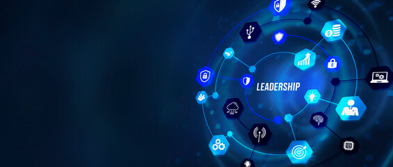 Internet, business, Technology and network concept. Leadership business management. 3d illustration.