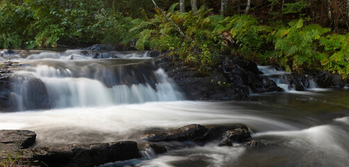 River in Maine running over boulders