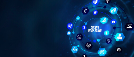 Internet, business, Technology and network concept. Digital Marketing Technology Solution for Online. 3d illustration.