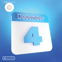 Calendar 4 December 3d premium