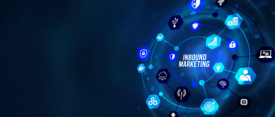 Internet, business, Technology and network concept. Inbound marketing. 3d illustration.