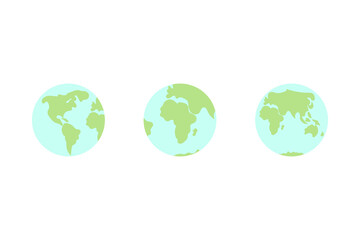 Earth collection. World vector illustration set. Green day.