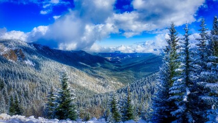 snow covered mountains