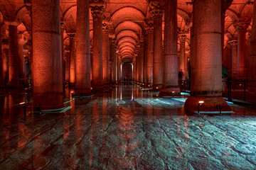 Yerebatan Saray - Basilica Cistern in Istanbul. it is one of favorite tourist attraction in...