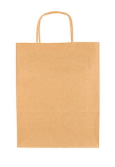 Craft shopping paper bag on transparent background	