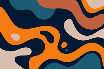 Obraz premium Abstract psychedelic liquid spots and stains background in retro style. Colorful fluidly water splashes backdrop design