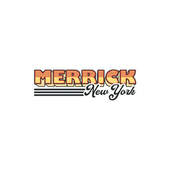 Merrick, New York City Names Vector Design