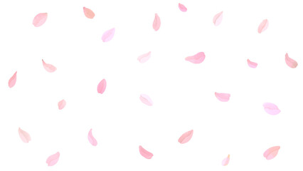 桜吹雪の水彩風背景透過イラスト