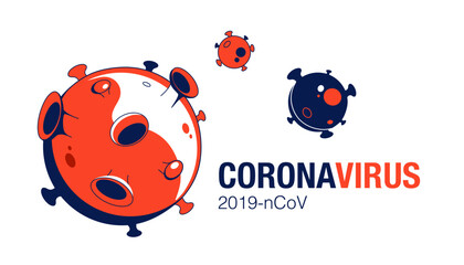 Vector of viruses. Novel Coronavirus (2019-nCoV). A medical concept illustration of bacteria, germs, microorganism virus cell. Banner on white background