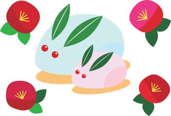 雪うさぎのイラスト素材