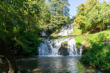 Fototapeta na wymiar Waterfall in Ukraine. Dzhurynskyi waterfall
