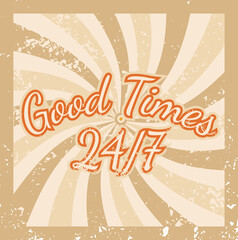 Retro poster sun retro color, vintage print, isolated. Vector illustration.
