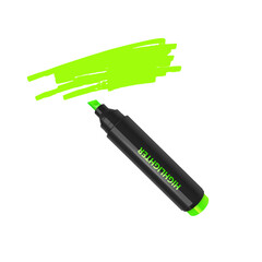 Realistic multi-colored markers in vector format on white background