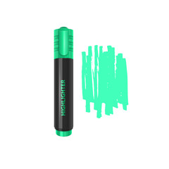 Realistic multi-colored markers in vector format on white background