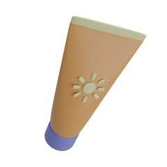 3D Sunscreen Lotion Illustration