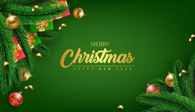 merry christmas and happy new year modern decoration background