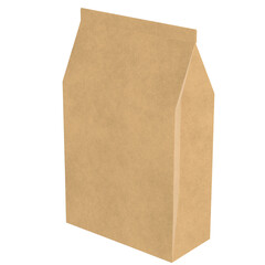 3d rendering illustration of a closed paper bag