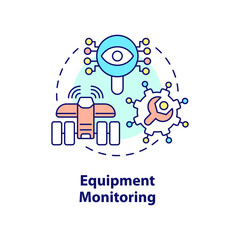 Equipment monitoring concept icon. Controlling livestock and plants remotely abstract idea thin line illustration. Isolated outline drawing