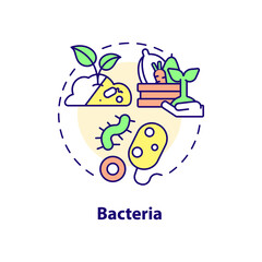 Bacteria concept icon. Agricultural microbiology abstract idea thin line illustration. Living organisms. Isolated outline drawing