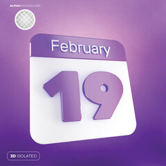 Calendar February 3d premium
