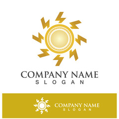 Creative sun concept logo illustration
