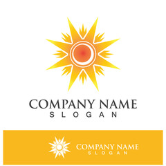 Fototapeta premium Creative sun concept logo illustration