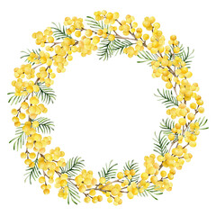 mimosa.wreath of flowers