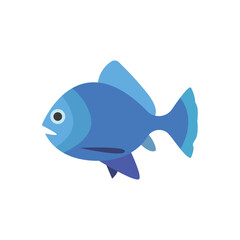 Blue fish emoji vector illustration flat design drawing