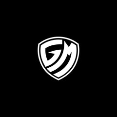GM Initial Letter in Modern concept Monogram Shield Logo © rudi