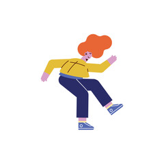Fototapeta premium redhead woman running