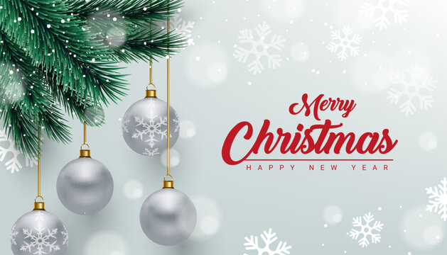 beautiful merry christmas and happy new year background design