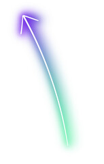 Neon light line arrow doodle green purple