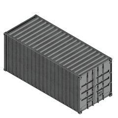 3d rendering illustration of a closed shipping container