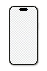 Realistic model smartphone. Smartphone mockup. Device front view. 3D mobile phone with shadow. Vector illustration