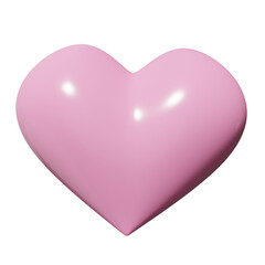 3D of pink heart, PNG