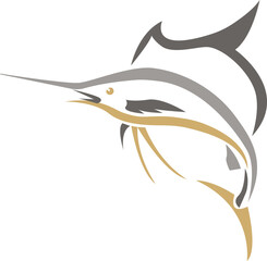 Sailfish silhouette isolated vector illustration for logo or icon