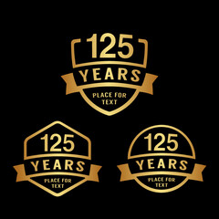 Fototapeta na wymiar 125 years anniversary celebration logotype. 125th anniversary logo collection. Set of anniversary design template. Vector illustration. 