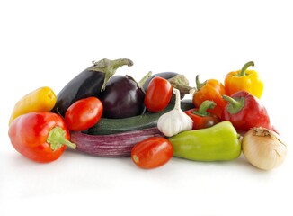 Fototapeta na wymiar multicolor various vegetables as wholesome vegetarian food 