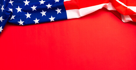 Happy Veterans Day concept. American flags against a blackboard background. November 11.